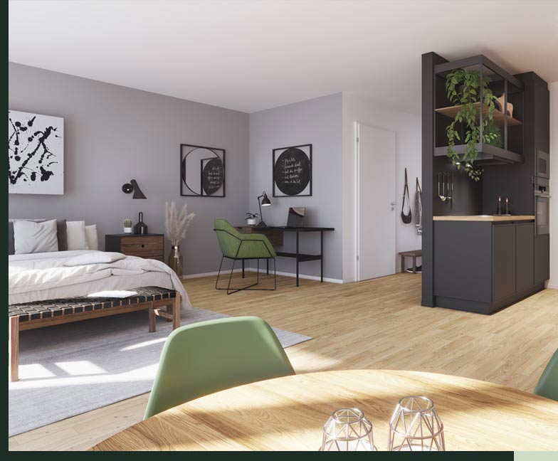 Wohnraum - in den Stadthäusern